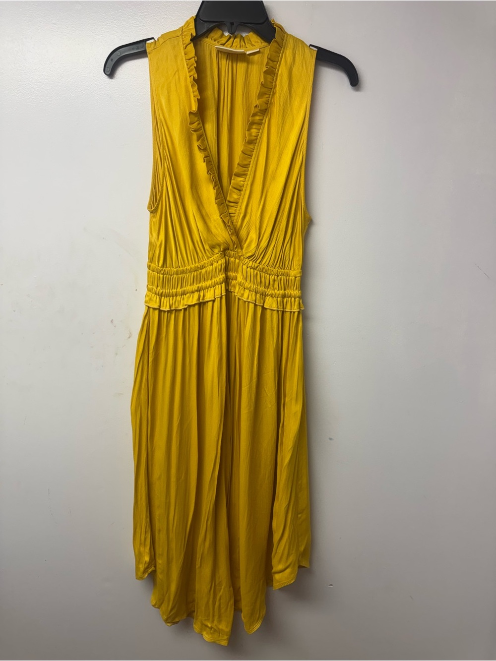 Anthropologie Maeve La Habana Dress M Yellow Ruffle Sleeveless Euro Summer Boho - Picture 4 of 11